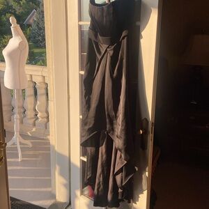Vera Wang white collection high low black strapless formal dress/corseted